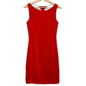 MARA HOFFMAN Red Silk Open String Back Mini Sheath Dress